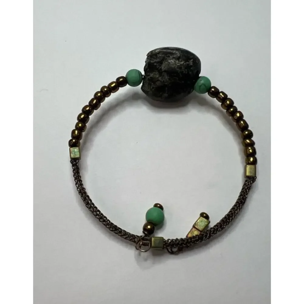 NEW Handmade Turquoise Beaded‎ Adjustable Wrap Bracelet